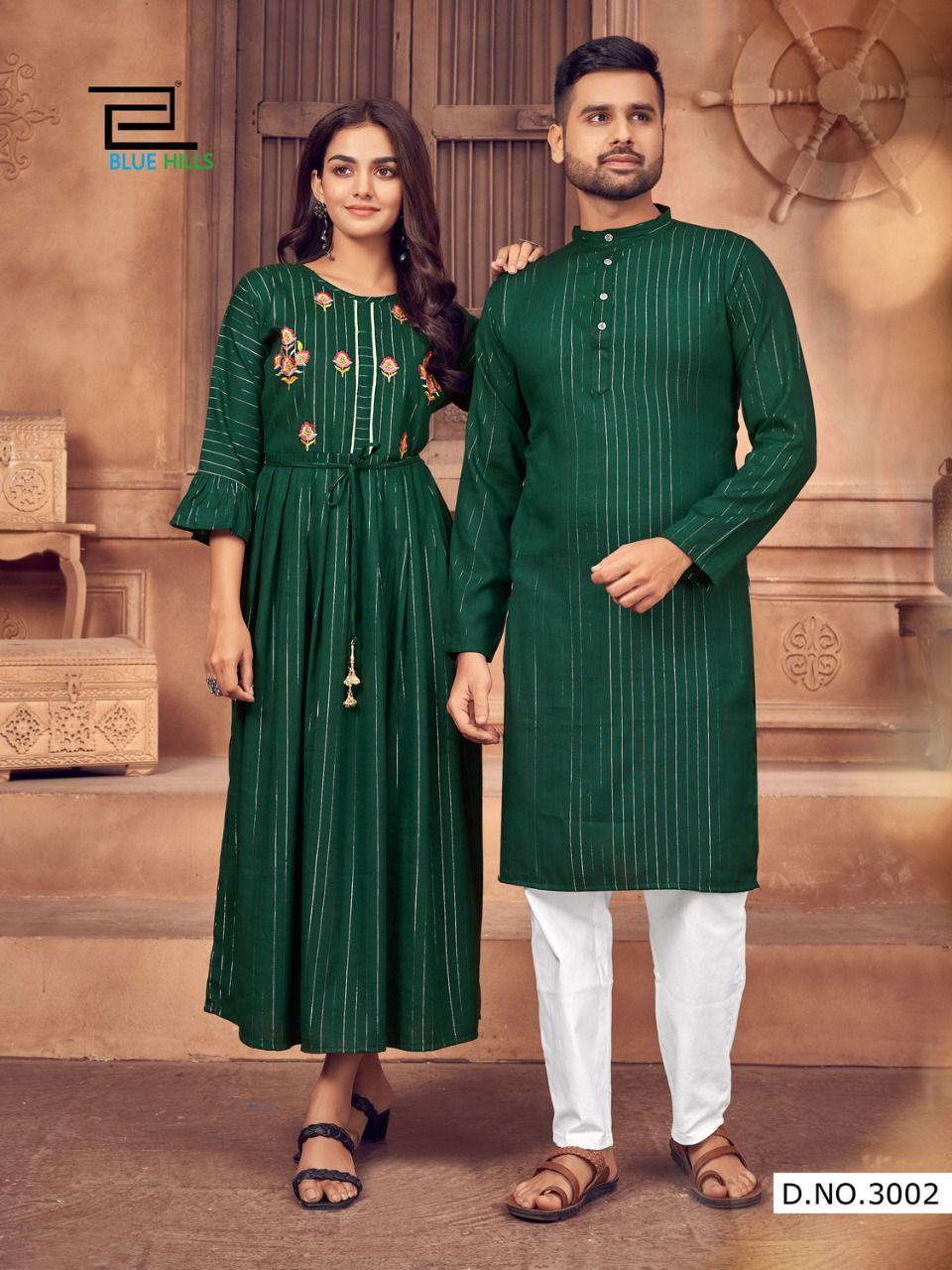 Blue Hills Love Birds 3 Party Wear Designer Rayon Couple Combo Latest Collection